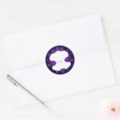 Sticker Rond Parapluie violet & coeurs .7 (Enveloppe)