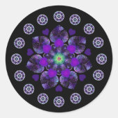 Sticker Rond Parapluie violet & coeurs .7 (Devant)
