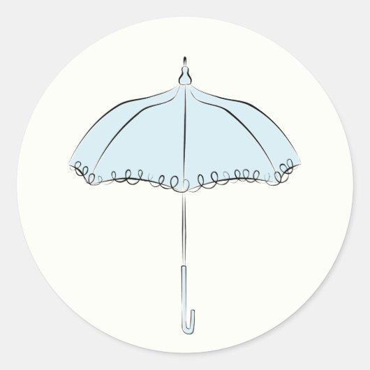 Sticker Rond Parasol bleu (Devant)