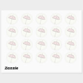 Sticker Rond Parasol rose (Feuille)