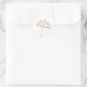 Sticker Rond Parasol rose (Sac)