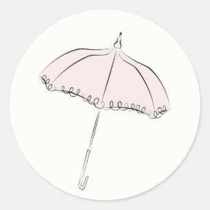 Sticker Rond Parasol rose
