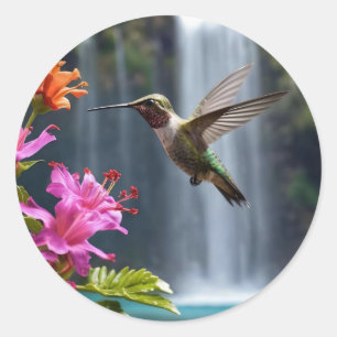 Sticker Rond Parc de la cascade des colibris
