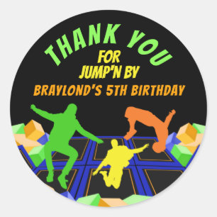 Sticker Rond Parc de trampoline pour garçons Merci