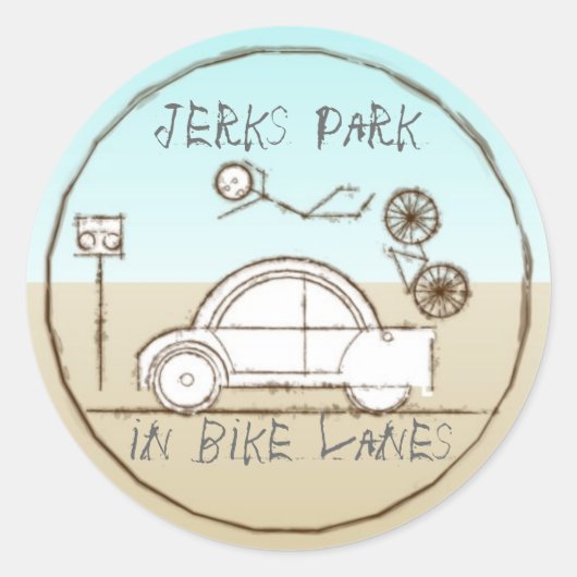 Sticker Rond Parc des Jerks dans les pistes cyclables (Devant)