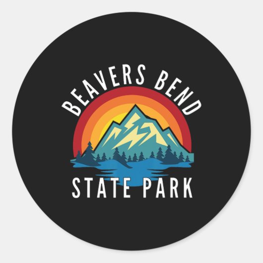 Sticker Rond Parc d'État de Beavers Bend Oklahoma (Devant)