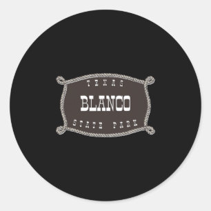 Sticker Rond Parc d'État de Blanco Texas Tx Corde Et Lo Cowboy