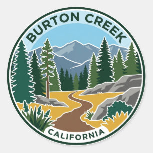 Sticker Rond Parc d'État de Burton Creek Californie