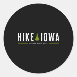 Sticker Rond Parc d'État de Iowa Ia Ledges Randonnée Arbre Grap