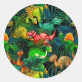 Sticker Rond Parc Dinosaur (Devant)