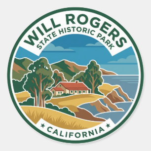 Sticker Rond Parc historique d'État Will Rogers Californie
