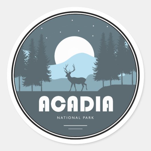 Sticker Rond Parc national Acadia Deer (Devant)