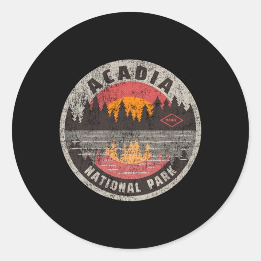 Sticker Rond Parc national Acadia Maine Camg Randonnée (Devant)