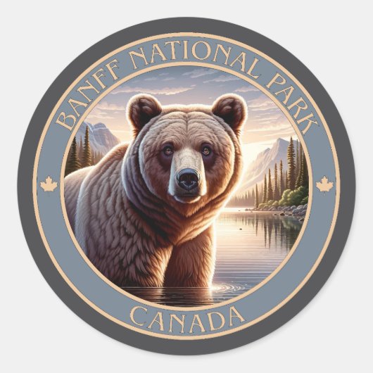 Sticker Rond Parc national Banff Canada (Devant)