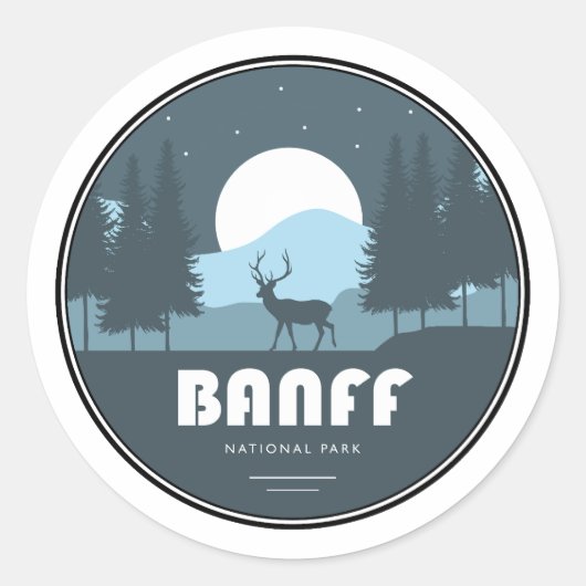 Sticker Rond Parc national Banff Deer (Devant)
