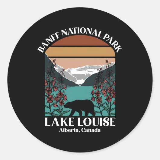 Sticker Rond Parc national Banff Lake Louise Mountains (Devant)