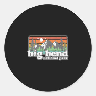 Sticker Rond Parc national Big Bend Camping Rétro Randonnée S