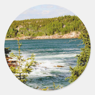 Sticker Rond Parc national d'Arcadia à travers les arbres