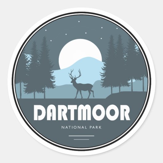 Sticker Rond Parc national Dartmoor Deer (Devant)