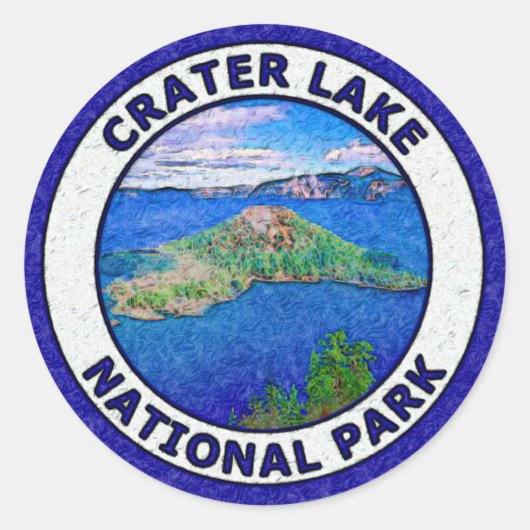 Sticker Rond Parc national de Crater Lake (Devant)