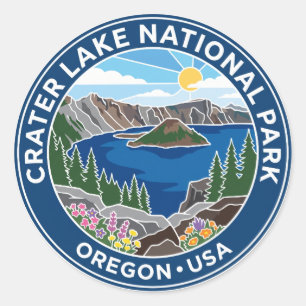 Sticker Rond Parc national de Crater Lake USA