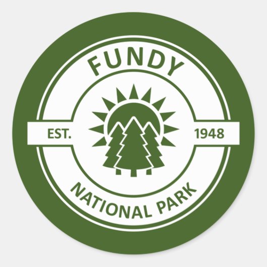 Sticker Rond Parc national de Fundy (Devant)