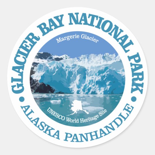 Sticker Rond Parc national de Glacier Bay (couleur) (Devant)