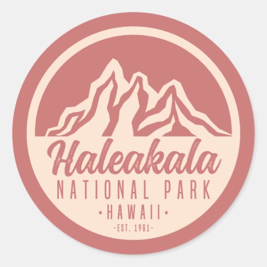 Sticker Rond Parc national de Haleakala Hawaii (Devant)