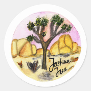 Sticker Rond Parc national de Joshua Tree au coucher du soleil