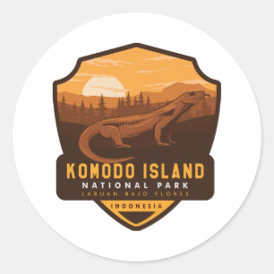 Sticker Rond Parc national de Komodo Island