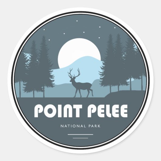 Sticker Rond Parc national de la Pointe-Pelée Deer (Devant)