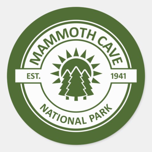 Sticker Rond Parc national de Mammoth Cave Sun Trees (Devant)
