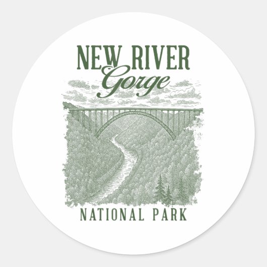 Sticker Rond Parc national de New River Gorge Voyager Nature Ex (Devant)