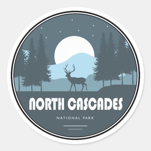 Sticker Rond Parc national de North Cascades Deer (Devant)
