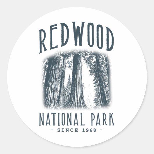 Sticker Rond Parc national de Redwood (Devant)