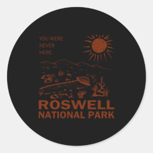 Sticker Rond Parc national de Roswell Ufo Flying Saucer Aliens