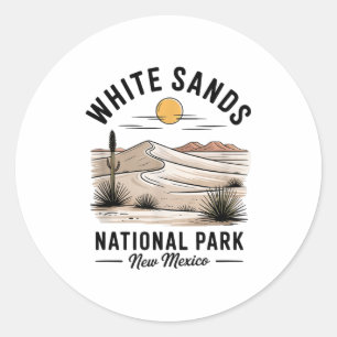 Sticker Rond Parc national de White Sands Souvenir Nouveau-Mexi