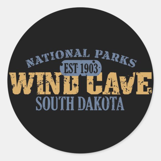 Sticker Rond Parc national de Wind Cave (Devant)
