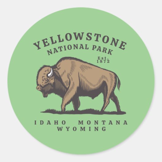 Sticker Rond Parc national de Yellowstone (Devant)
