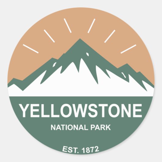 Sticker Rond Parc national de Yellowstone (Devant)