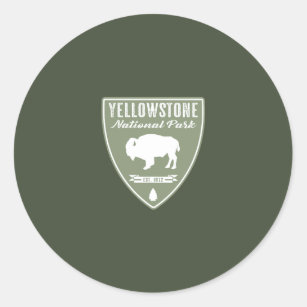 Sticker Rond Parc national de Yellowstone Bison
