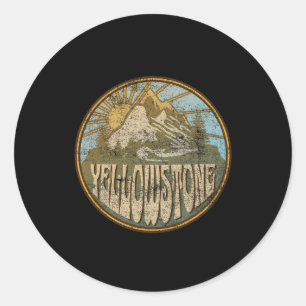 Sticker Rond Parc national de Yellowstone Randonnée des montagn