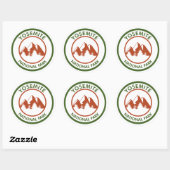Sticker Rond Parc national de Yosemite (Feuille)