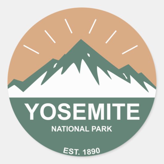 Sticker Rond Parc national de Yosemite (Devant)