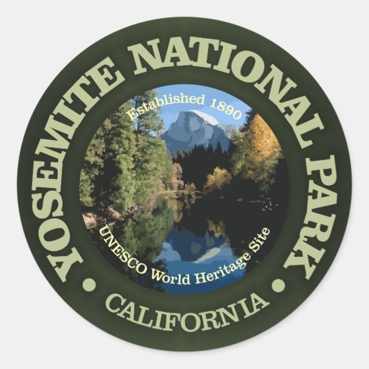 Sticker Rond Parc national de Yosemite 2 (Devant)