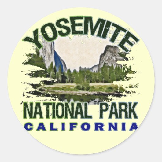 Sticker Rond Parc national de Yosemite, Californie (Devant)