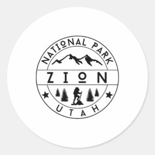Sticker Rond Parc national de Zion Utah Randonneur Nature Rando