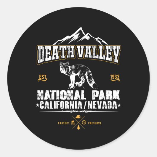 Sticker Rond Parc national Death Valley Californie (Devant)