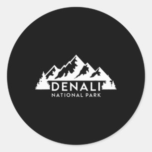 Sticker Rond Parc national Denali Alaska Souvenir Montagne Camp