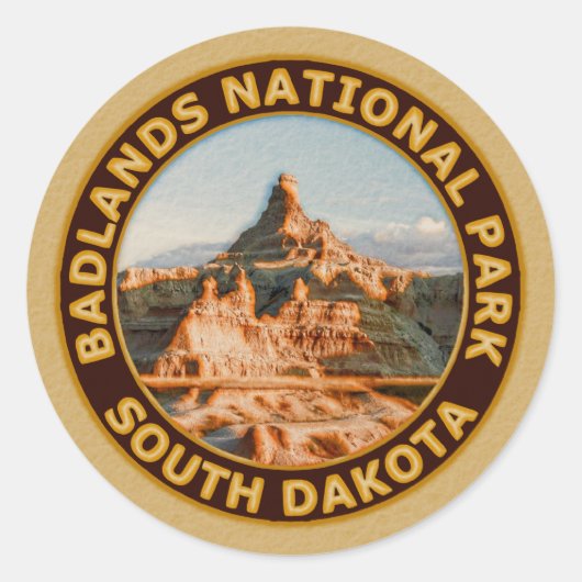 Sticker Rond Parc national des Badlands (Devant)